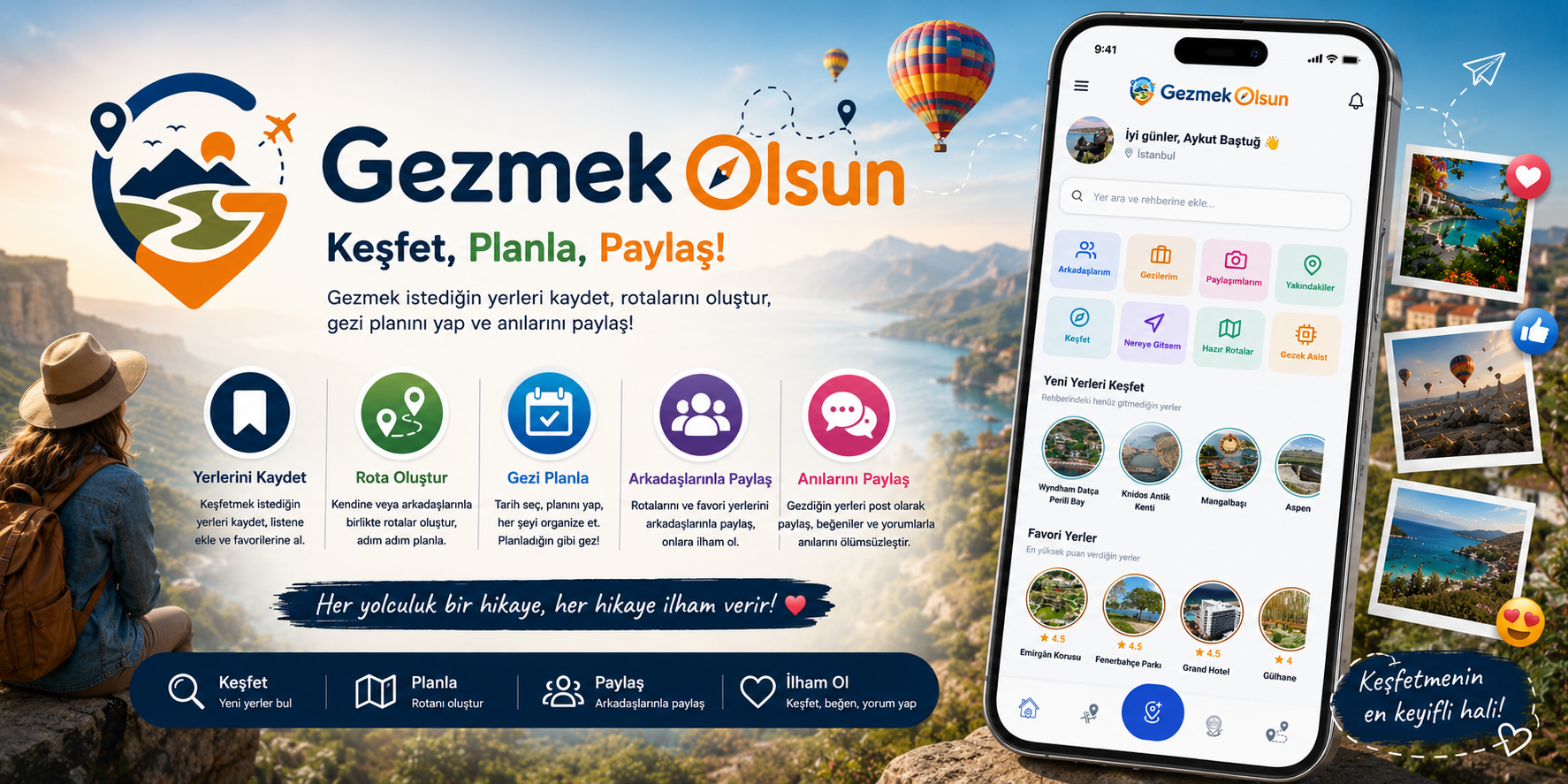 Gezmek Olsun mobil uygulama ekranı
