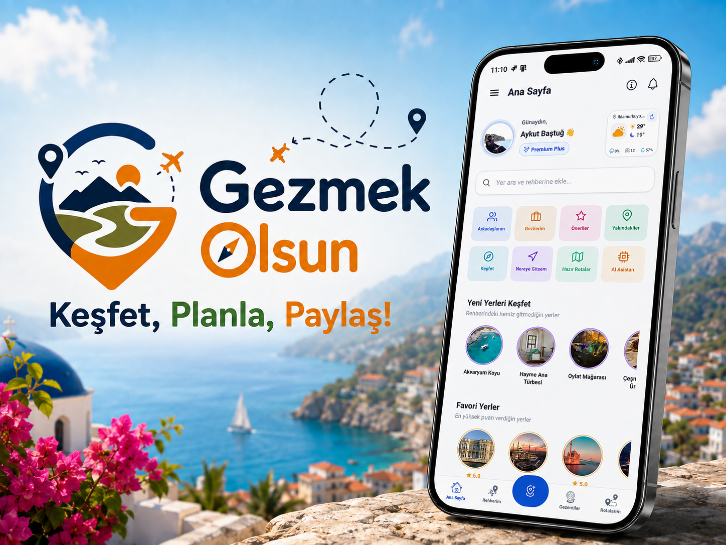 Gezmek Olsun tanıtım görseli ve uygulama ekranı